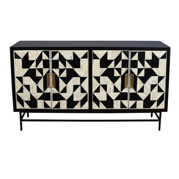 Bone Inlay Buffet - Abstract Tribal