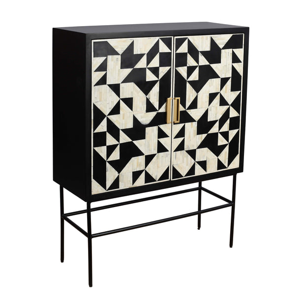 Bone Inlay Buffet Drinks Cabinet / Bar Cabinet - Abstract Tribal