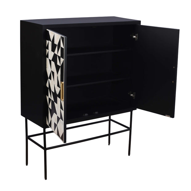 Bone Inlay Buffet Drinks Cabinet / Bar Cabinet - Abstract Tribal