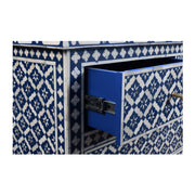 Bone Inlay 7 Drawer Chest of Drawers - Navy Wallpaper