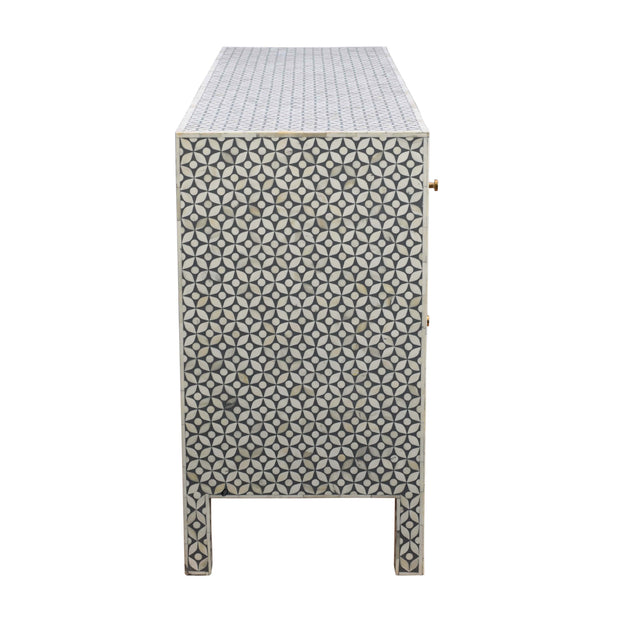 Bone Inlay Buffet - Grey Geometric