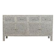 Bone Inlay Buffet - Grey Geometric