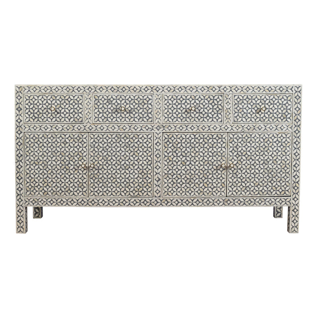 Bone Inlay Buffet - Grey Geometric