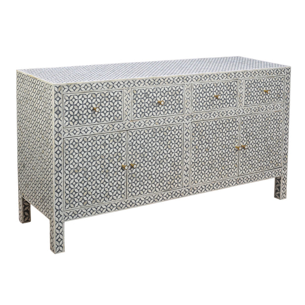 Bone Inlay Buffet - Grey Geometric