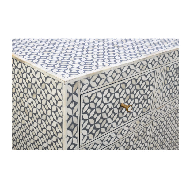 Bone Inlay Buffet - Grey Geometric