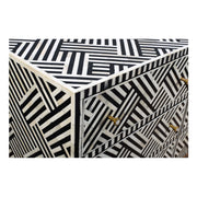 Bone Inlay Buffet 9 Drawer Chest - Black Lines
