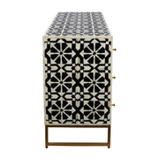 Bone Inlay Buffet 9 Drawer Chest - Black Tribal Arrow