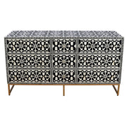 Bone Inlay Buffet 9 Drawer Chest - Black Tribal Arrow