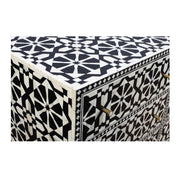 Bone Inlay Buffet 9 Drawer Chest - Black Tribal Arrow