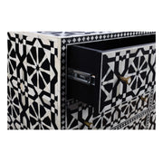 Bone Inlay Buffet 9 Drawer Chest - Black Tribal Arrow