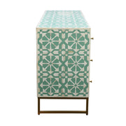 Bone Inlay Buffet 9 Drawer Chest -  Turquoise Tribal Arrow