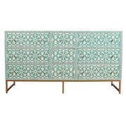 Bone Inlay Buffet 9 Drawer Chest -  Turquoise Tribal Arrow