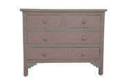 Bone Inlay 4 Drawer Chest of Drawers - Pink Fish Scale