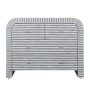 Bone Inlay 4 Drawer Chest of Drawers - Waterfall / Curved - Grey