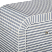 Bone Inlay 4 Drawer Chest of Drawers - Waterfall / Curved - Grey