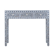 Mother of Pearl Inlay 3 Drawer Hall Table or Side Table - Dark Grey
