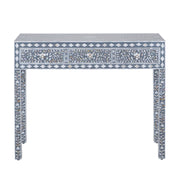 Mother of Pearl Inlay 3 Drawer Hall Table or Side Table - Dark Grey