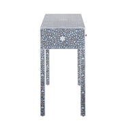 Mother of Pearl Inlay 3 Drawer Hall Table or Side Table - Dark Grey