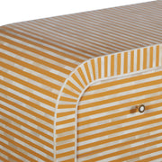 Bone Inlay 4 Drawer Chest of Drawers - Waterfall / Curved - Almond