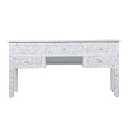 Mother of Pearl Inlay 5 Drawer Desk - White Floral
