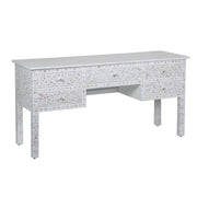 Mother of Pearl Inlay 5 Drawer Desk - White Floral