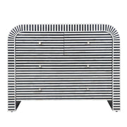 Bone Inlay 4 Drawer Chest of Drawers - Waterfall / Curved - Black