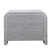 Bone Inlay 4 Drawer Chest of Drawers - Waterfall / Curved - Black