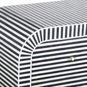 Bone Inlay 4 Drawer Chest of Drawers - Waterfall / Curved - Black