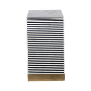 Bone Inlay 4 Drawer Chest of Drawers - Waterfall / Curved - Black Stripe