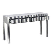 Bone Inlay 4 Drawer Hall Table or Side Table - Black Stripe