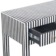 Bone Inlay 4 Drawer Hall Table or Side Table - Black Stripe