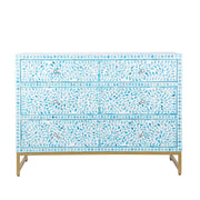 Bone Inlay 3 Drawer Chest of Drawers - Turquoise