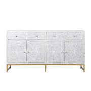 Bone Inlay Buffet - Light Grey Floral Scroll