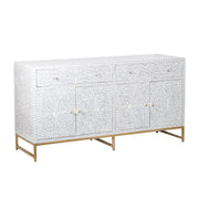 Bone Inlay Buffet - Light Grey Floral Scroll