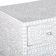 Bone Inlay Buffet - Light Grey Floral Scroll