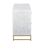 Bone Inlay Buffet - Light Grey Floral Scroll