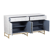 Bone Inlay Buffet - Light Grey Floral Scroll
