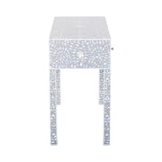 Mother of Pearl Inlay 3 Drawer Hall Table or Side Table - Dark Grey Floral