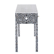 Mother of Pearl Inlay 3 Drawer Hall Table or Side Table - Black Floral