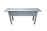 Bone Inlay 3 Drawer Hall Table or Side Table (160cm, Large) - Grey Geometric