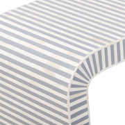 Bone Inlay Curved Waterfall Coffee Table - Grey Lines