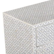 Bone Inlay 3 Drawer Chest of Drawers - Grey Geometric