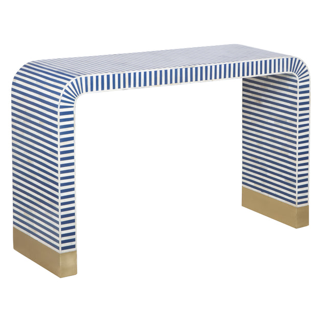 Bone Inlay Waterfall Hall Table or Side Table - Indigo Blue – Abacus ...