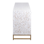 Mother of Pearl Inlay Buffet / Chest of Drawers - White Floral Scroll