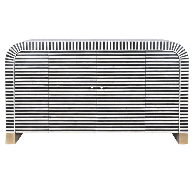 Bone Inlay Waterfall Buffet - Black Stripe