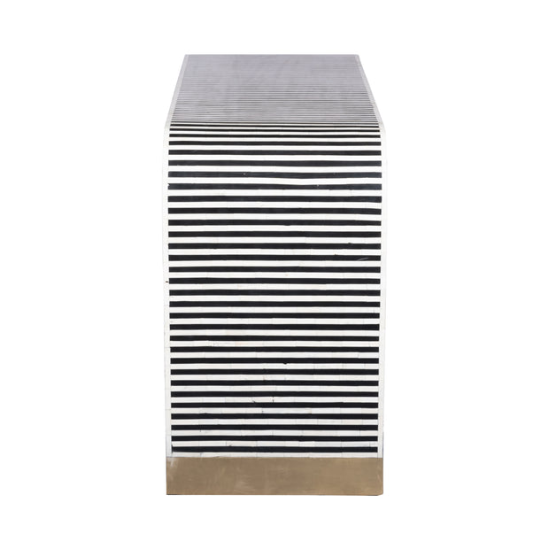 Bone Inlay Waterfall Buffet - Black Stripe