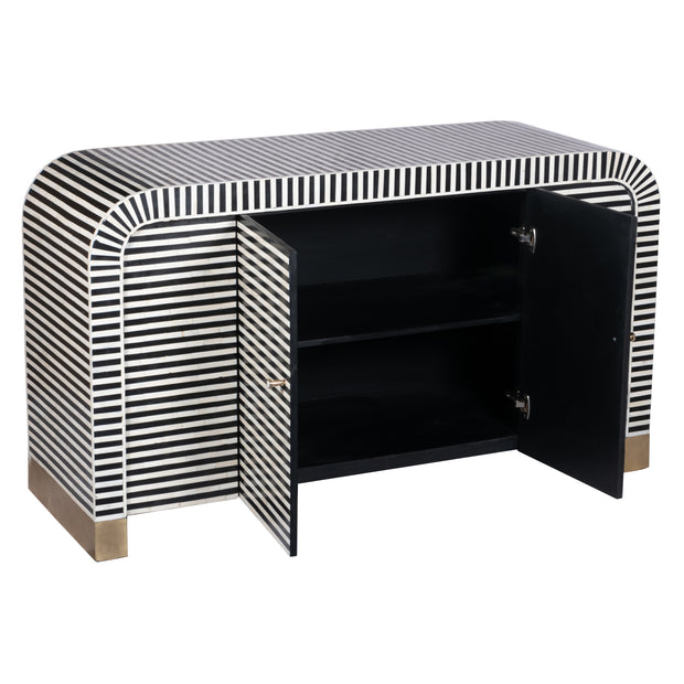 Bone Inlay Waterfall Buffet - Black Stripe