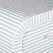 Bone Inlay 4 Drawer Chest of Drawers - Waterfall / Curved - Grey Stripe