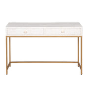 Bone Inlay 2 Drawer Hall Table - White Floral