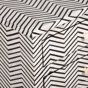 Bone Inlay Large 3 Drawer Bedside - Thin Zig Zag - Abacus and Hunt